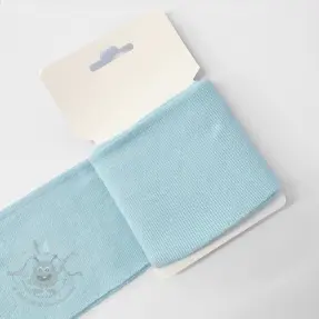 Ribbstickat CUFF 7 cm light blue
