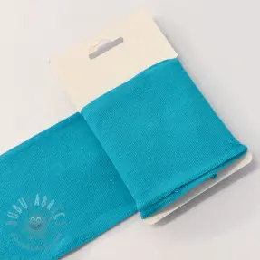 Ribbstickat CUFF 7 cm turquoise
