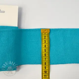 Ribbstickat CUFF 7 cm turquoise
