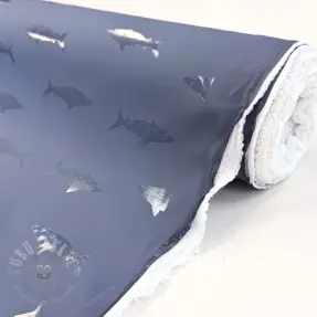 Tyg till regnkappa Shark navy