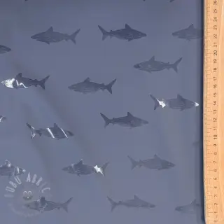 Tyg till regnkappa Shark navy