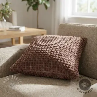 Dekorationstyg VELOURS DECO SQUARE brown