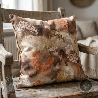 Dekorationstyg Flowers toffee digital print