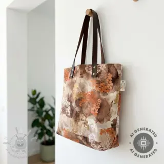 Dekorationstyg Flowers toffee digital print