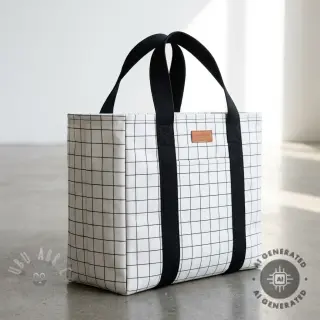 Dekorationstyg premium Perfect grid lines black