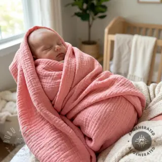 Dubbelgasväv/muslin soft rose ORGANIC