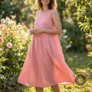 Dubbelgasväv/muslin soft rose ORGANIC