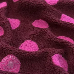 Kappmaterial TEDDY JACQUARD Dots burgundy