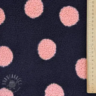 Kappmaterial TEDDY JACQUARD Dots navy
