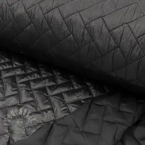 Vadderat tyg Stepped foil black