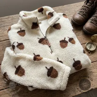 Kappmaterial TEDDY JACQUARD Acorns