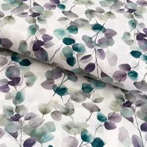 Bomullstyg Eucalypt white digital print