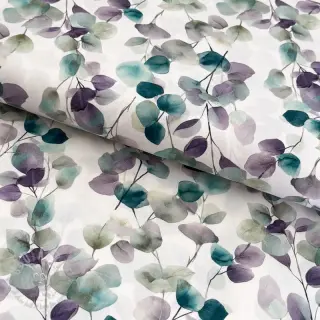 Bomullstyg Eucalypt white digital print