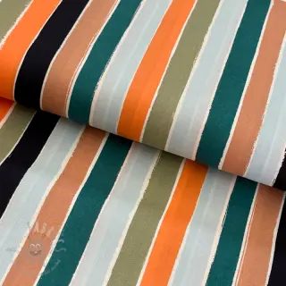 Bomullstyg Garden stripe multi