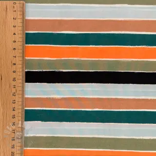 Bomullstyg Garden stripe multi