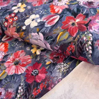 Sweatshirttyg Flowers Andrea blue digital print