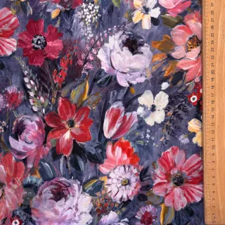 Sweatshirttyg Flowers Andrea blue digital print
