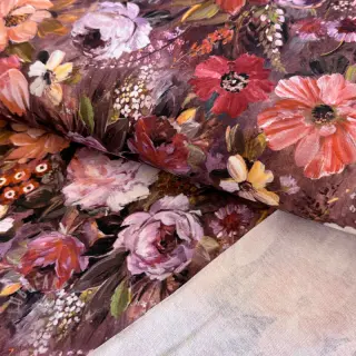 Sweatshirttyg Flowers Andrea brown digital print