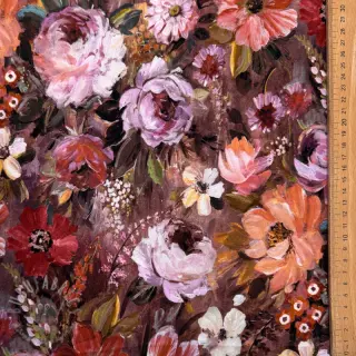 Sweatshirttyg Flowers Andrea brown digital print