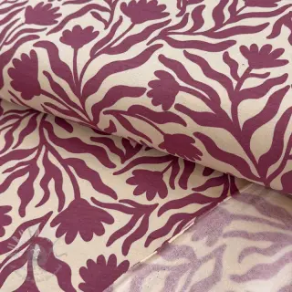 Kardat sweatshirttyg Flowers burgundy SIMPLY NATURAL