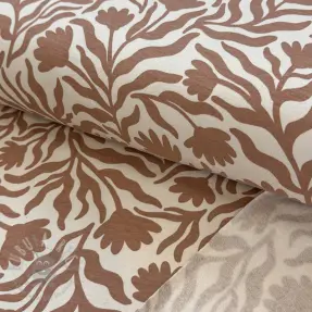 Kardat sweatshirttyg Flowers caramel SIMPLY NATURAL