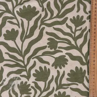 Kardat sweatshirttyg Flowers army green SIMPLY NATURAL