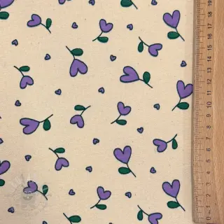 Kardat sweatshirttyg Hearts lilac SIMPLY NATURAL