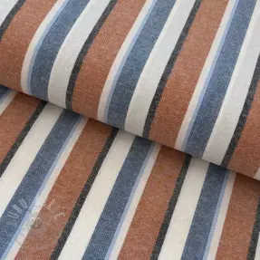 Bomullstyg YARN DYED MIA Stripe terracotta