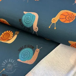 Kardat sweatshirttyg Snails petrol digital print