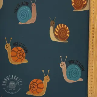 Kardat sweatshirttyg Snails petrol digital print