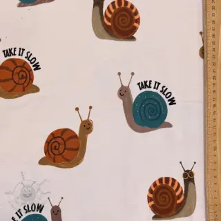Kardat sweatshirttyg Snails off white digital print