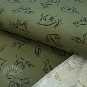 Kardat sweatshirttyg SOFT Forest animals green
