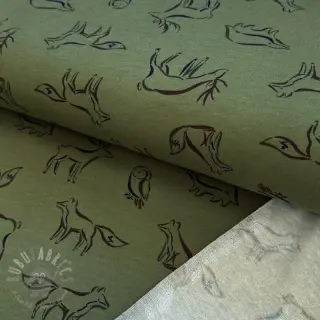 Kardat sweatshirttyg SOFT Forest animals green