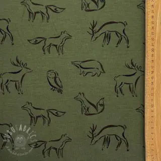 Kardat sweatshirttyg SOFT Forest animals green
