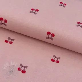 Bomullstyg FLANNEL Cherries mauve