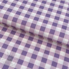 Bomullstyg MATCHA and CHECKS lilac