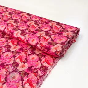 Viskos SATIN Samantha pink digital print