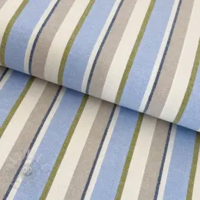 Bomullstyg YARN DYED MIA Stripe light blue