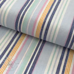 Bomullstyg YARN DYED Sea stripe blue