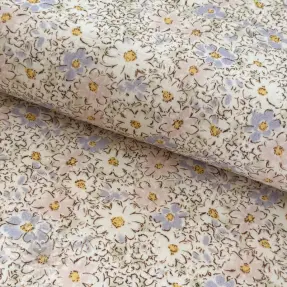 Dubbelgasväv/muslin Flowers mint green digital print