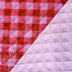 Vadderat tyg Checks pink