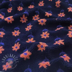Kappmaterial TEDDY Flowie Clara navy