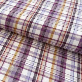 Viskos med lin YARN DYED Checks Old fashion cyclaam