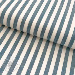 Viskos YARN DYED Stripes SMALL petrol