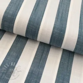 Viskos YARN DYED Stripes BIG petrol