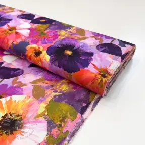 Viskos SATIN Tamara purple digital print