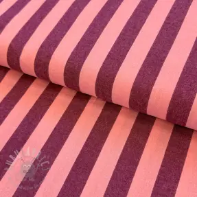 Bomullstyg YARN DYED NOVA Stripe aubergine