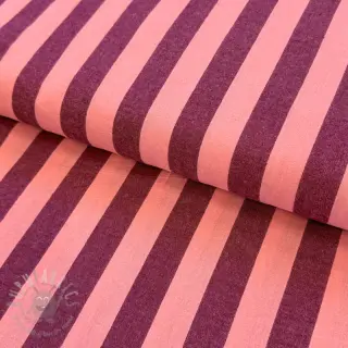 Bomullstyg YARN DYED NOVA Stripe aubergine