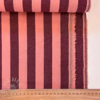 Bomullstyg YARN DYED NOVA Stripe aubergine