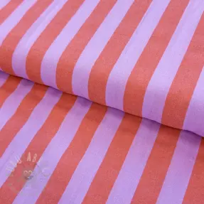 Bomullstyg YARN DYED NOVA Stripe lavender orange